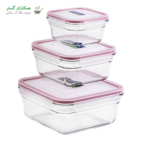 تصویر  سرویس فر مربع گلس لاک واشر قرمز (GLS-530)