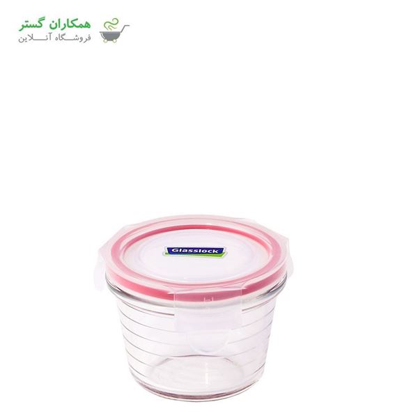 تصویر  ظرف گلس لاک دایره کلاسیک درب رنگی  (RP-015- MCCT015)