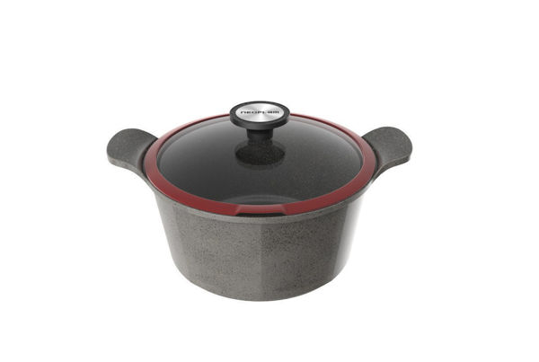 تصویر  قابلمه 28 نیوفلیم سری ماربل پوته اکستریما رنگ بژ گرم (EK-OT-C28-B)
